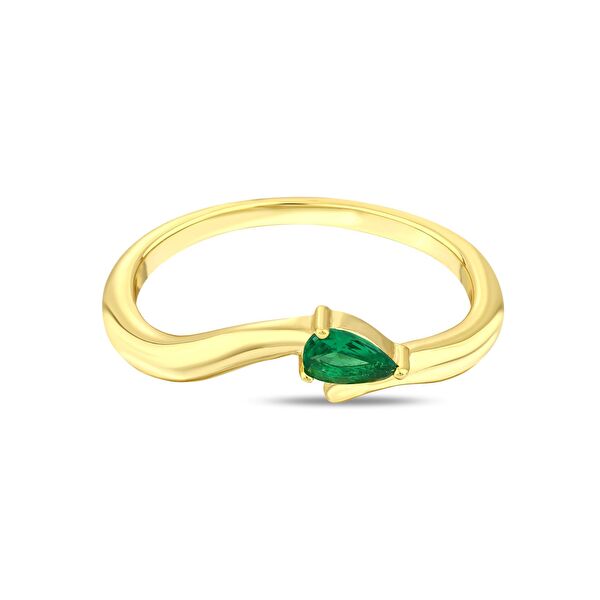 Sun Koleksiyonu Yeşil Taşlı Gümüş Yüzük