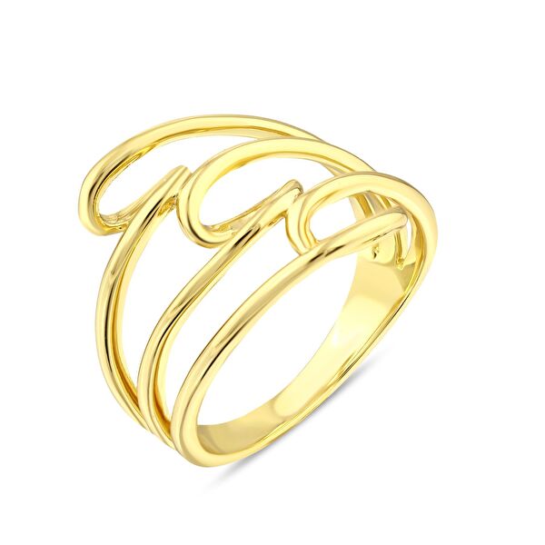 Sun Koleksiyon Dalgalı Gümüş Yüzük