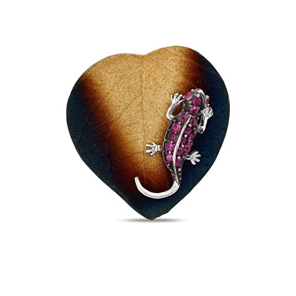 Global Warming Mor Kertenkele Gümüş Yüzük