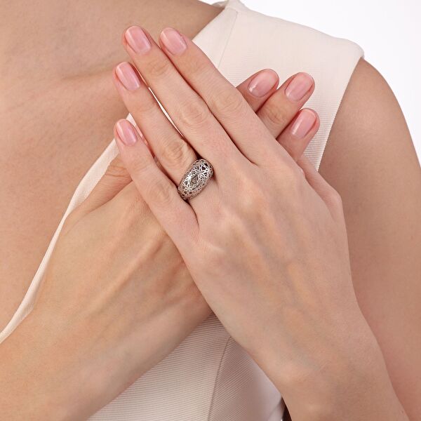 Flower Of Life NEXR1006W-00 Gümüş Yüzük