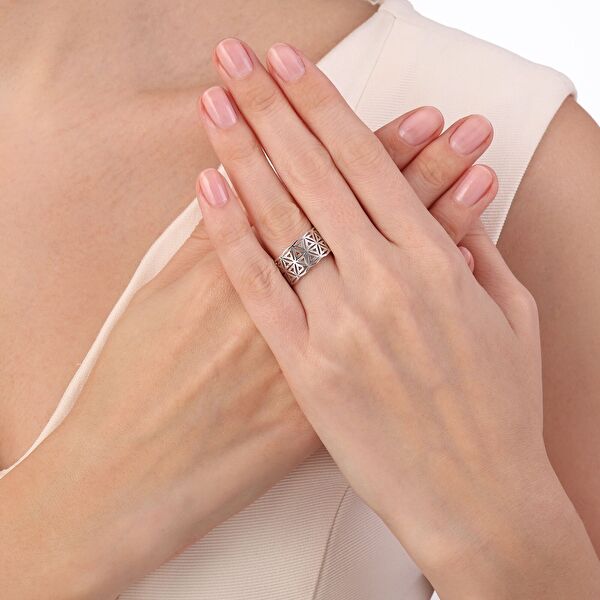 Flower Of Life NEXR1007W-00 Gümüş Yüzük