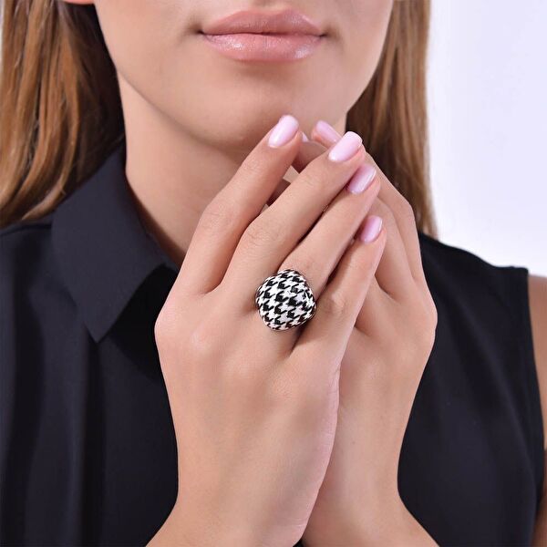 Pied De Poule PPHR0011-CZ Gümüş Yüzük