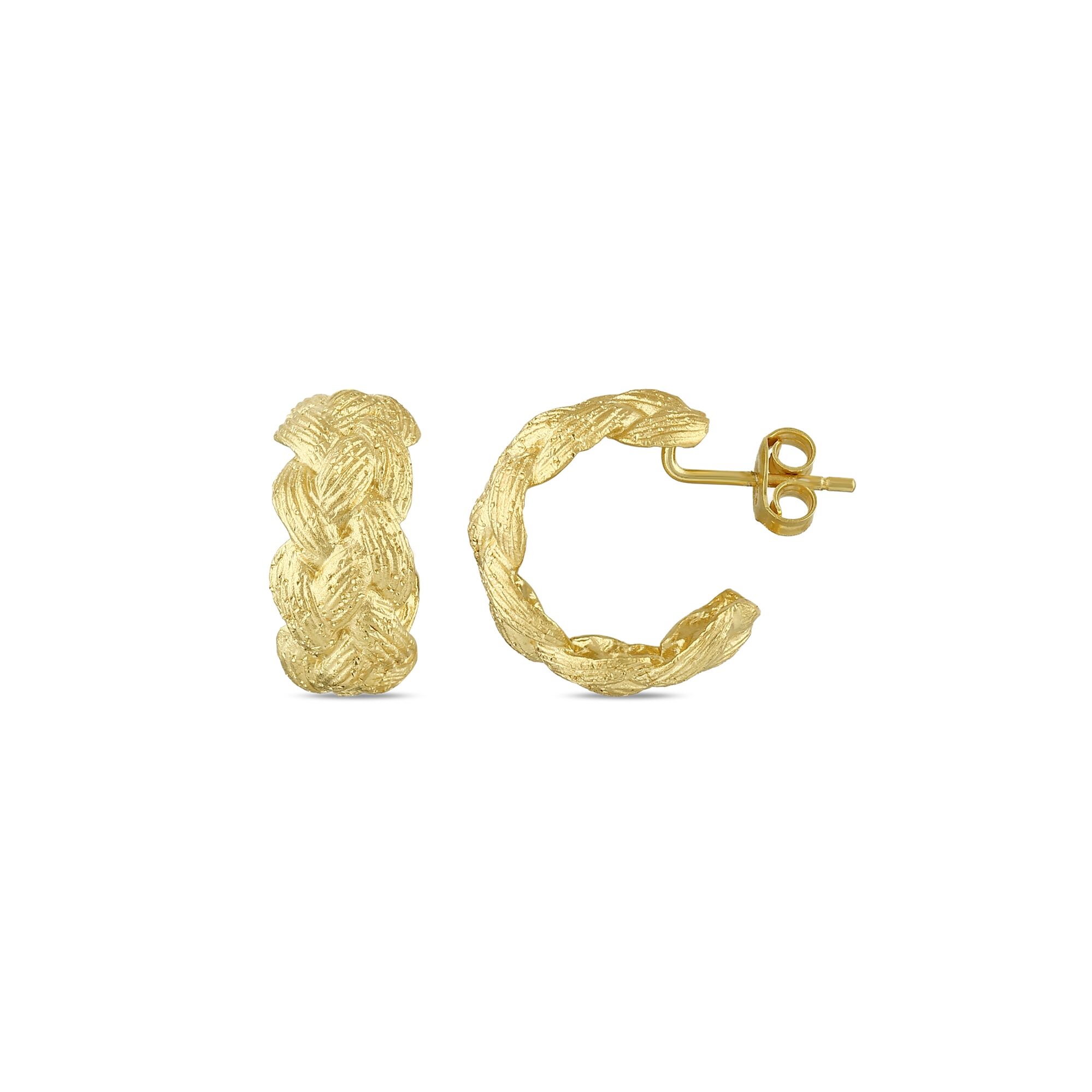 Poly Koleksiyonu Örgü Gümüş Küpe